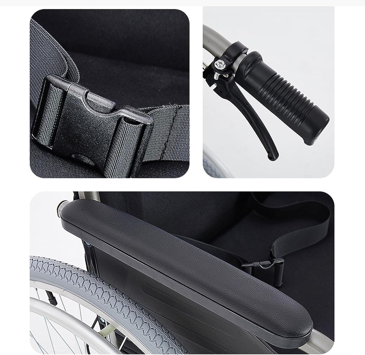 Sillas De Ruedas Silla De Ruedas Manual Plegable De Aleación De Aluminio Sillas De Ruedas De Transporte con Frenos De Mano Y Reposapiés Ajustable Soporte 220 Libras Ligero