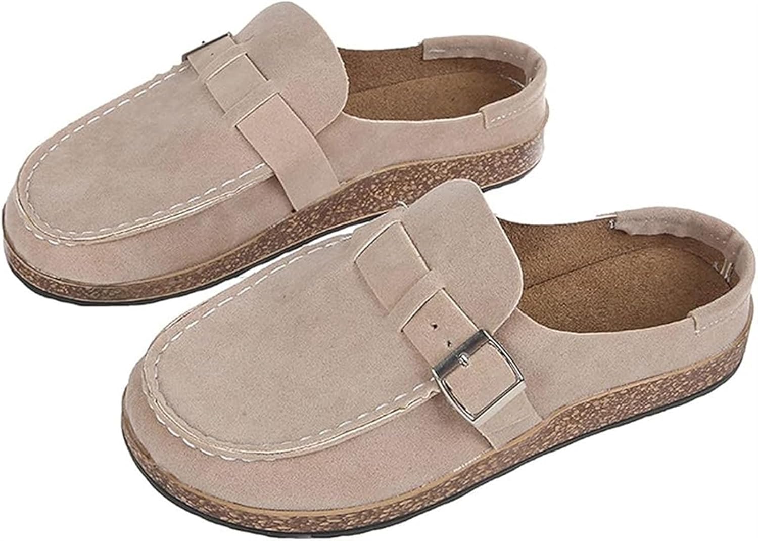 Women's Faux Fur Platform Slippers Comfy Suede Lace Leather Fleece Lined Ankle Snow Boots Winter Slip on House Slippers for Indoor Outdoor