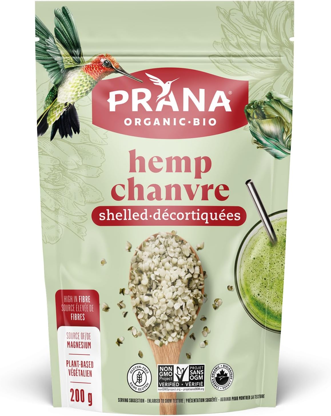 Prana Hemp – Organic Shelled Seeds | Keto Non-GMO, Gluten Free, Vegan| Source of Iron | 5g of Protein| 200g