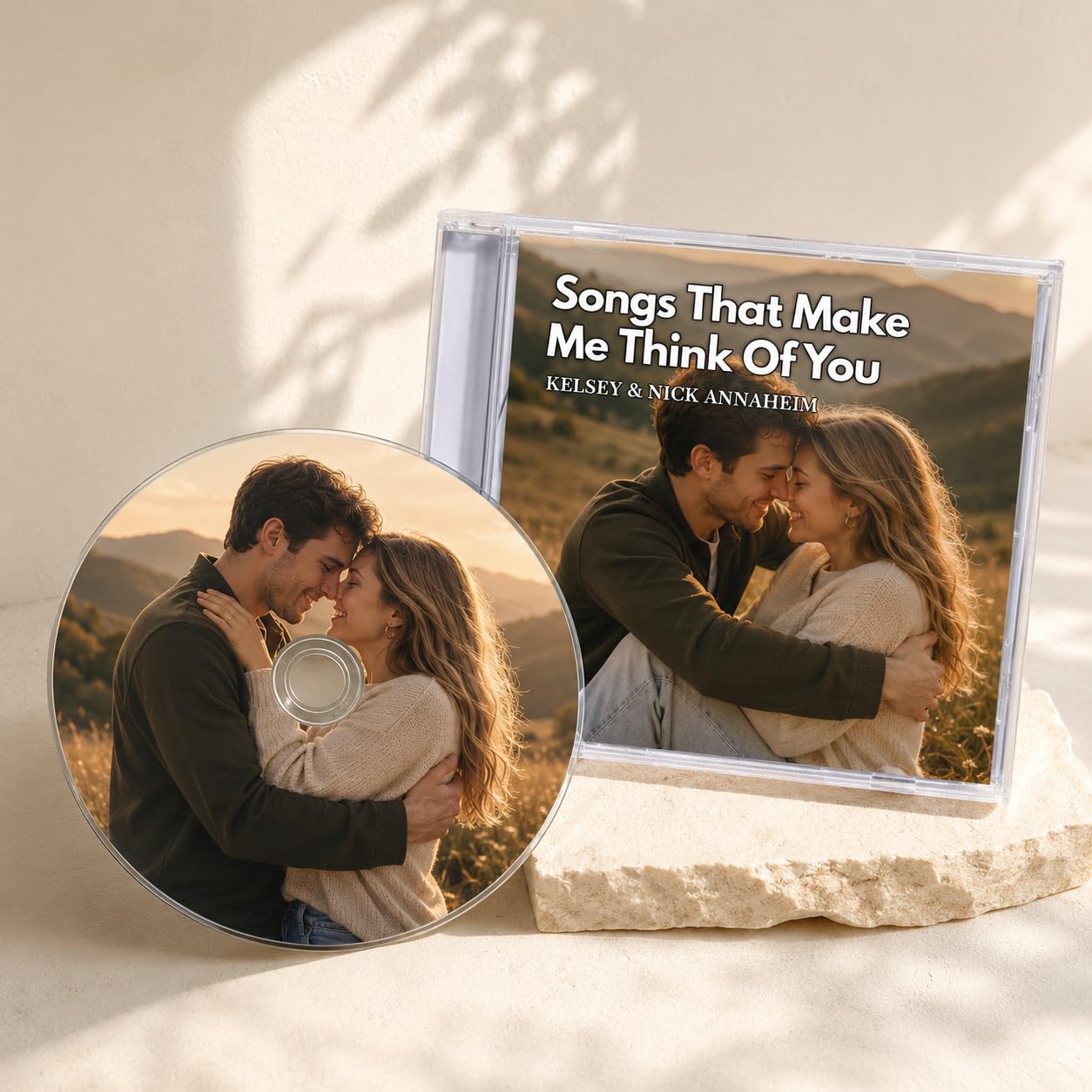 CD Personnalisé avec Photo & Texte Cadeau pour Heomme Femme Couple Album Musical Spotify CD à Graver Cadeau Personnalisé pour Anniversaire Mariage Noël