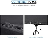 Vista 6 de Unicook Funda cuadrada para hoguera de 38 pulgadas, resistente e impermeable, protector para fogata al aire libre con cordón y asas, protección