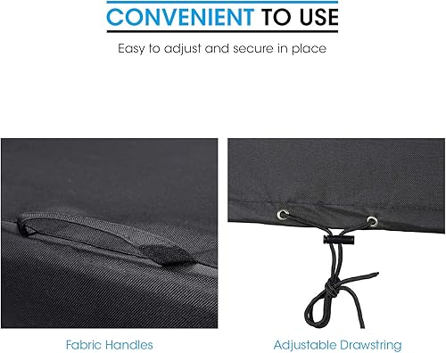 Miniatura 6 de Unicook Funda cuadrada para hoguera de 38 pulgadas, resistente e impermeable, cubierta para fogata al aire libre con cordón y asas, material