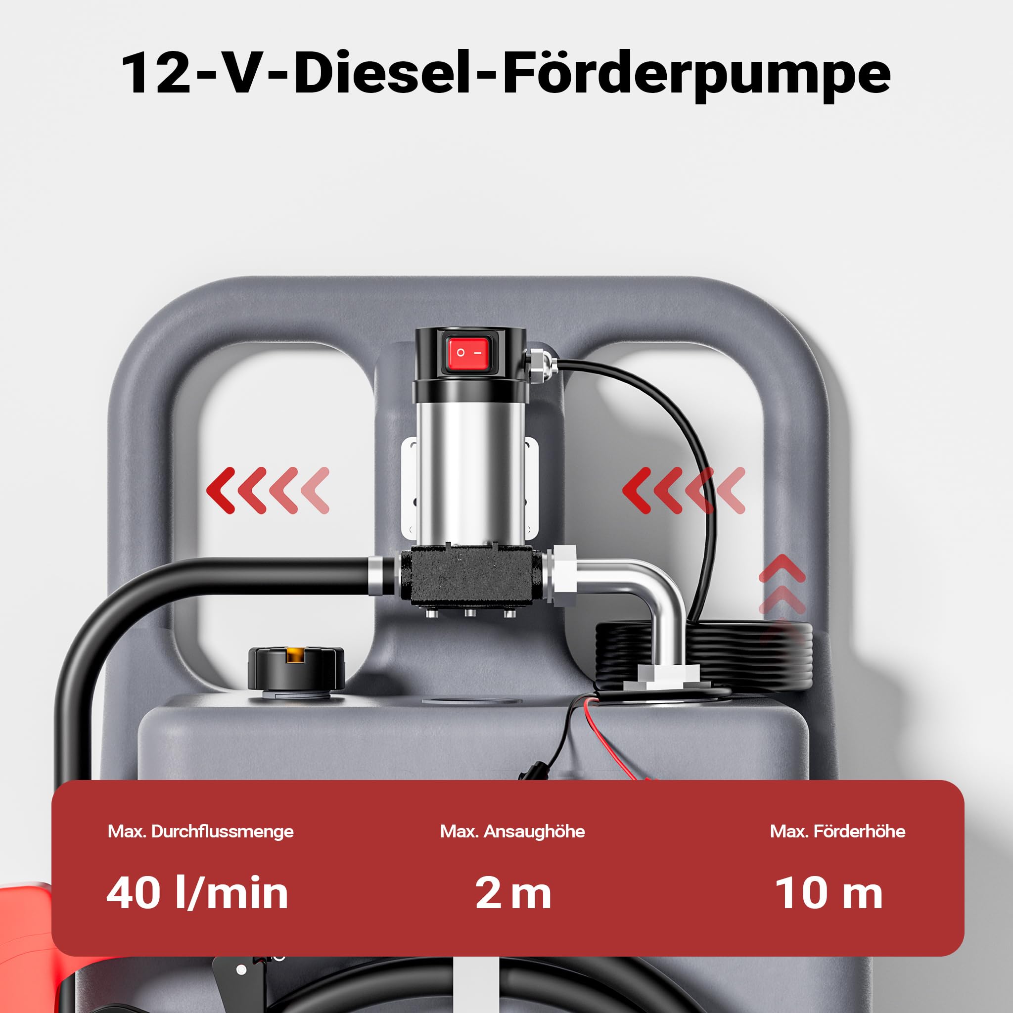 Wiltec mobile Tankanlage 120 l mit 12 V Pumpe, Kraftstoffbehälter für Dieselkraftstoff, tragbare Dieseltankanlage für flexibles Tanken