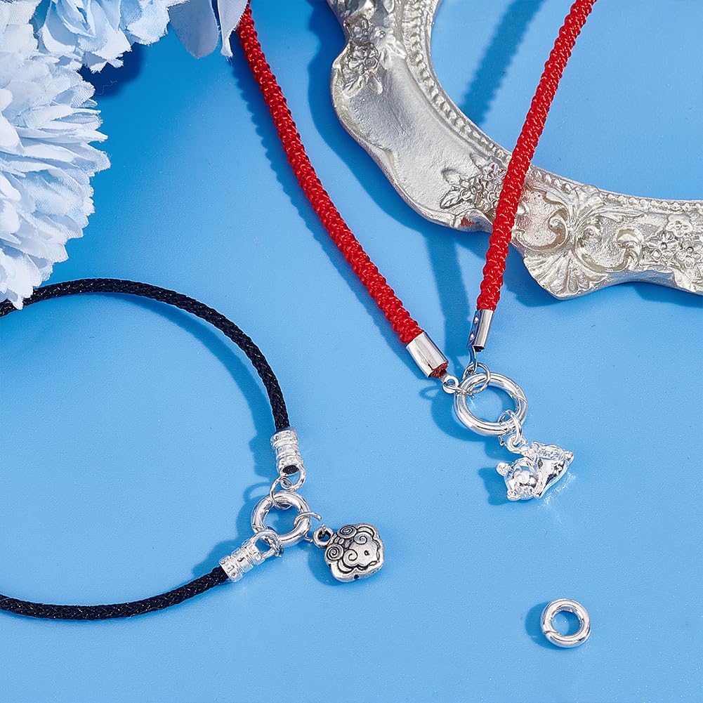 PH PandaHall 925 Sterling Silver Spring Gate Ring 3pcs 3 Sizes Necklace Enhancers Jewellery Clasps Closures Bail Clasp Connector Snap Clasps for Bracelet Jewellery Making DIY Crafts 8/9.5/12mm - Image 5