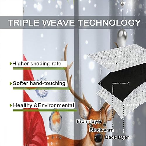 Miniatura 7 de Cortinas de Navidad lindas de Papá Noel, muñeco de nieve, árbol de Navidad, copo de nieve, vacaciones de invierno, feliz año nuevo, patrón impreso,