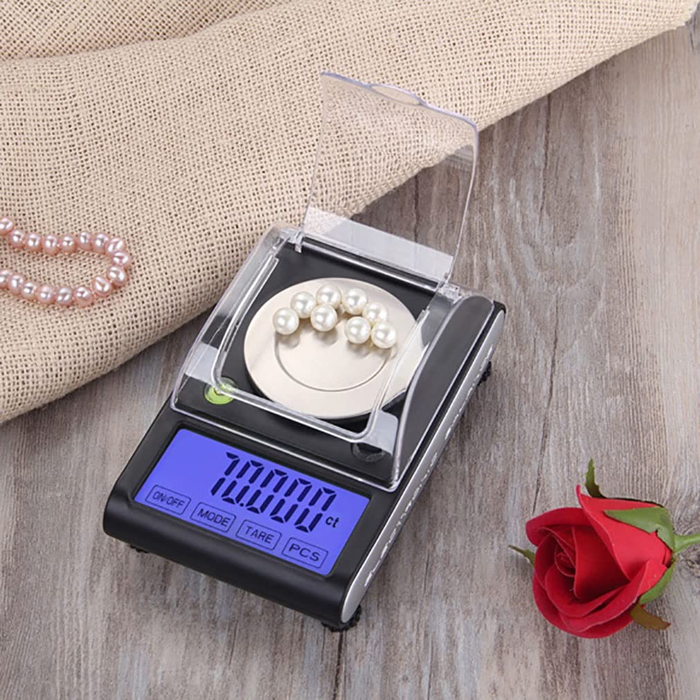 Báscula de gramos portátil, Báscula electrónica digital de 50 g/0,001 g con pantalla LCD, báscula digital de alta precisión táctil, báscula pequeña for joyería, báscula de laboratorio de diamantes.