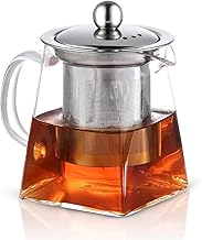 Glass Tea Pot with Infuser and Infuser, Heat Resistant and Microwave Compatible ** - Infusion Prestige Collection (550 ml)