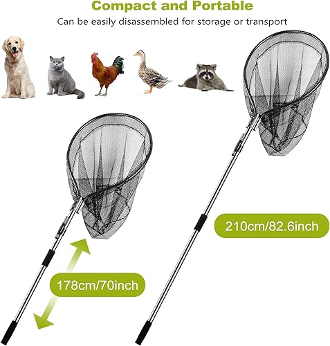 Miniatura 7 de Poste de red para captura de perros, red de captura de animales, herramienta de control de vida silvestre, red de aterrizaje de peces grande para