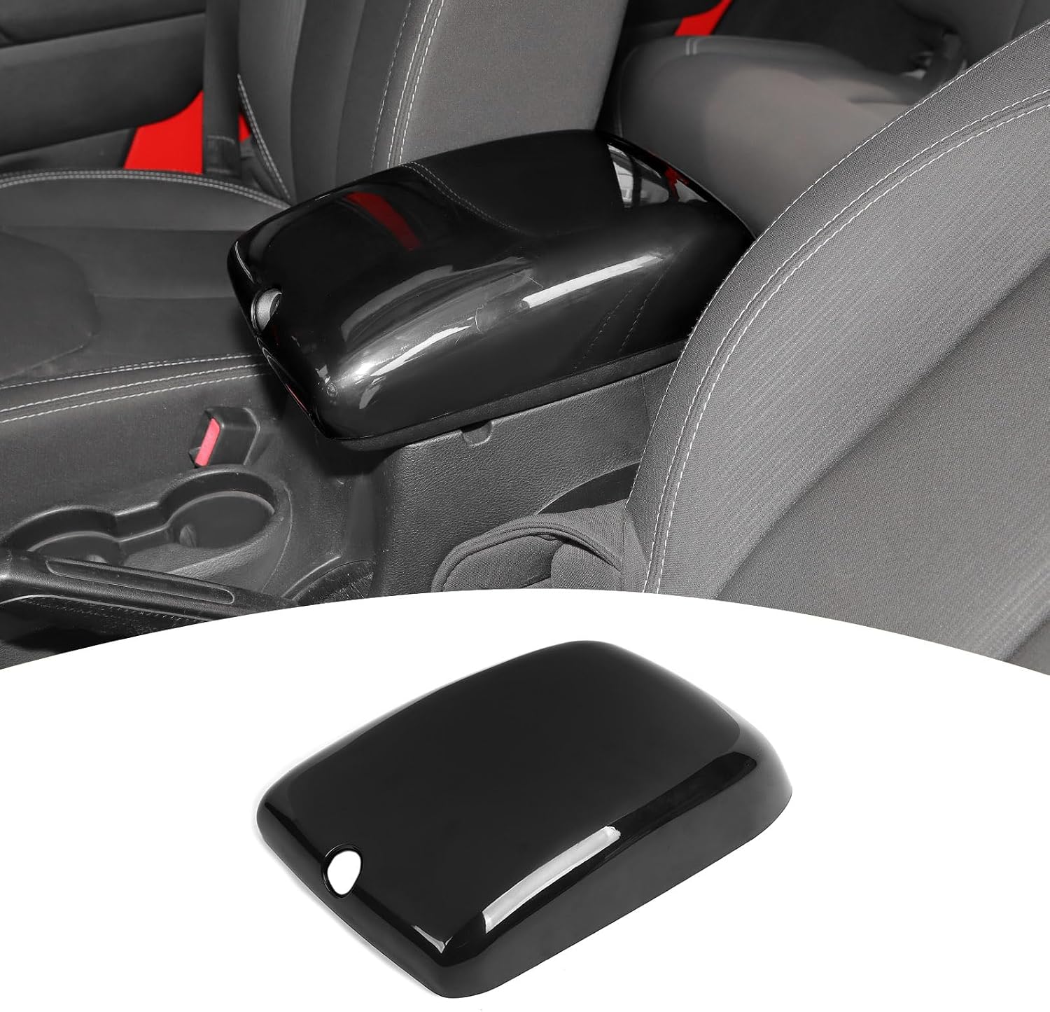 for Jeep JK Center Console Armrest Cover Trim Fit for Jeep Wrangler JK JKU 2011-2017 Black Interior Accessories 1pc
