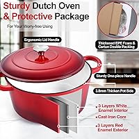 Vista 3 de P&P CHEF 6QT Enameled Dutch Oven, Cast Iron Dutch Oven Pot with Lid for Bread Baking, Enameled Casserole Pot for Roasting Braising Stewing Frying