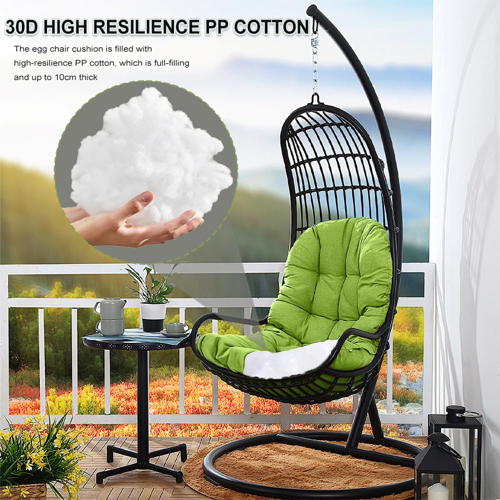 Hängesessel Kissen Outdoor, Dickes Polster für Hängesessel und Hängekorb, wasserabweisendes Sitzkissen mit weicher PP-Füllung für Garten, Balkon, Terrasse,Dark Gray