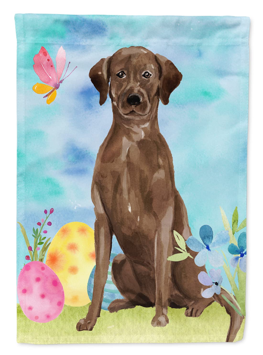 Drapeau de Pâques Labrador Chocolat grand format idée cadeau propriétaires
