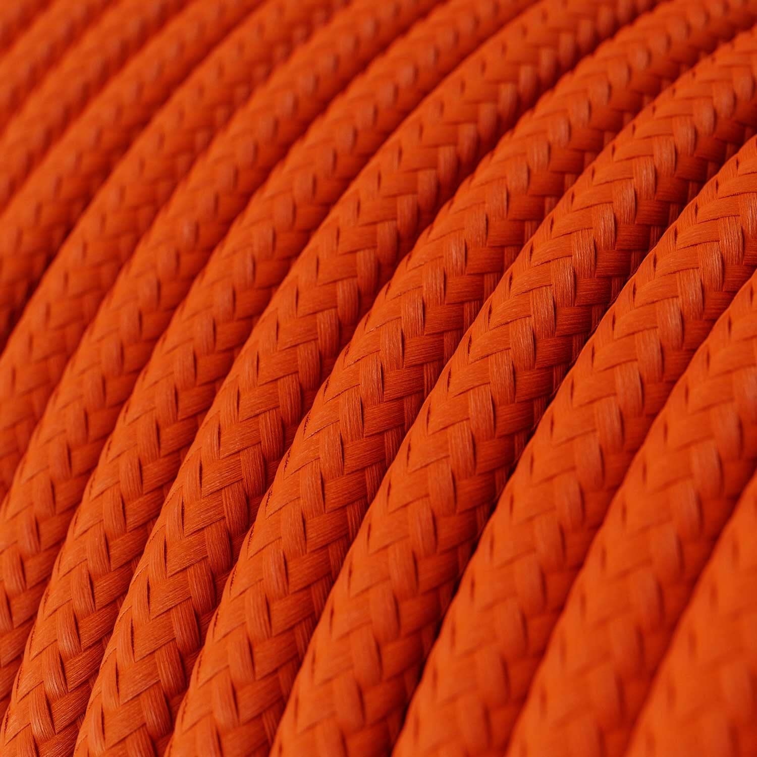 Creative-Cables L'originale cavo elettrico rivestito in tessuto 2 x 0,75 mm² (20 m, Arancione Fiamma RM15) – Rotondo, effetto seta – Sicurezza certificata, made in Italy