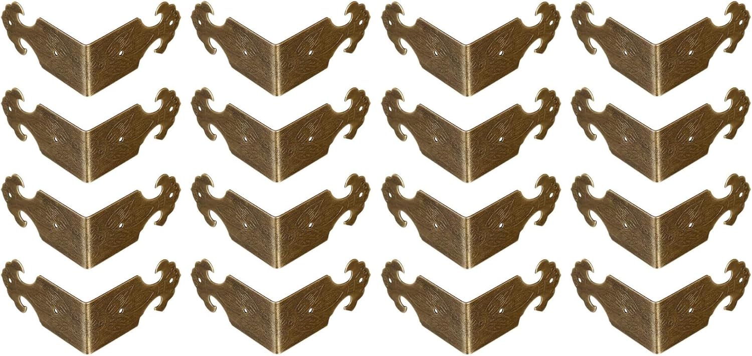 8Pcs Right Angle Brass Box Corner Protector Corner Braces Hardware Desk Edge Guards Wood Jewelry Box Photo Frame Accessories