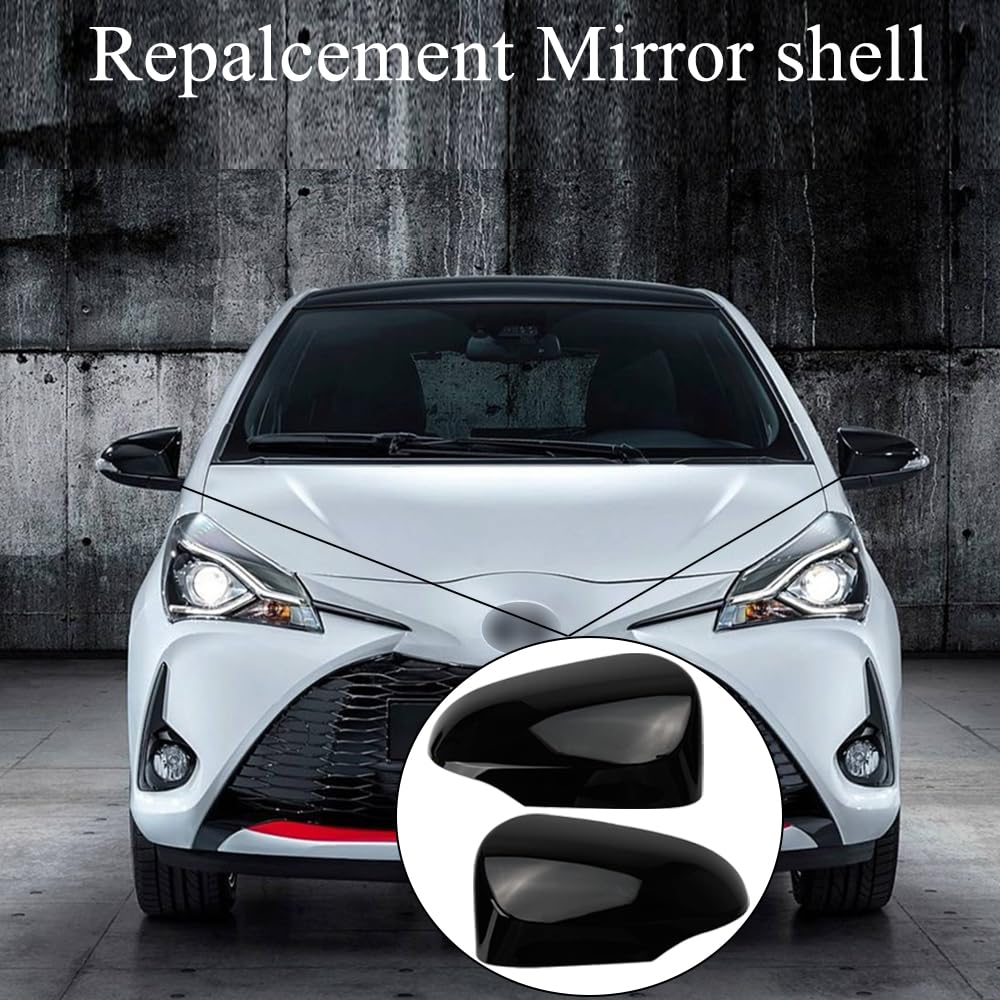 Cubierta de Espejo Retrovisor, Funda para Espejo de Coche Carcasa de Espejo Retrovisor de Coche Accesorios de Repuesto Compatible con Yaris
