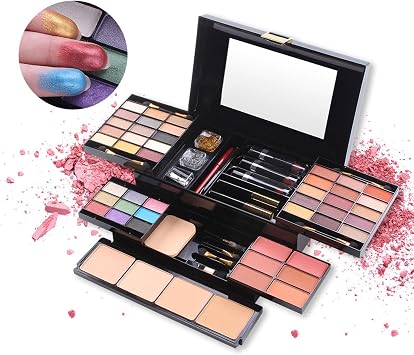 Makeup Kit, Makeup Set, Full Beauty Cosmetics Set for Women, Natural Effects, Soft and Comfortable, High Color, Long Lasting, 39 Colors Eye Shadow, Lip Gloss, Contour Powder, Blush Mascara, Brush, Beginner, Professional, Birthday, Anniversary, Gift, Cosmetic Set with Storage Box