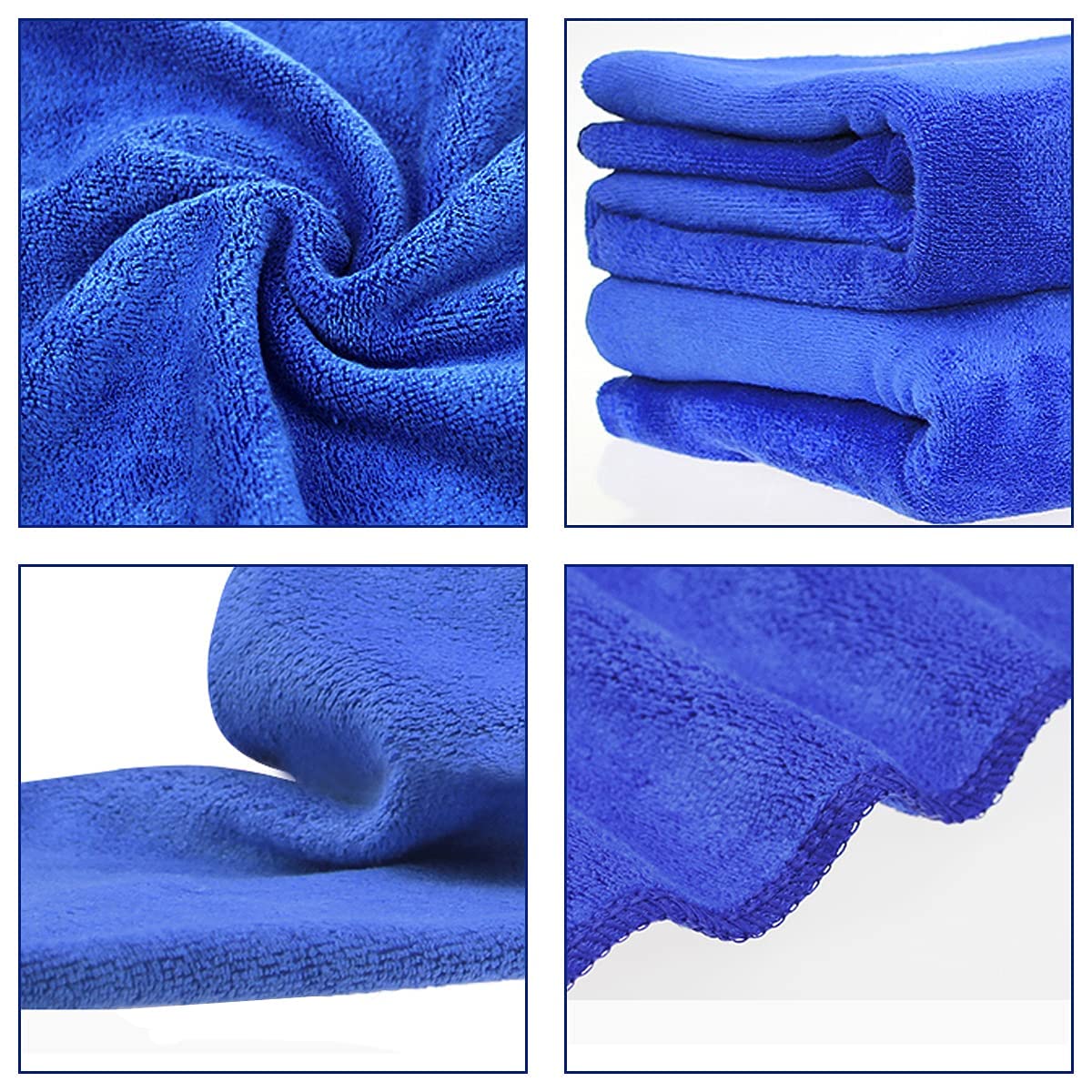 Guanti Lavaggio Auto In Microfibra - Confezione Da 3 Con Panno Lucidante Blu - Foto 3