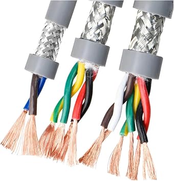 Wire and Cable 5 Meters 12-core TRVVPS high Flexibility Bending Resistant Drag Chain Twisted Pair Shielded Wire 26 24 20 18 17AWG Oil Resistant Twisted Pair Shielded Cable24 AWG 0.2MM