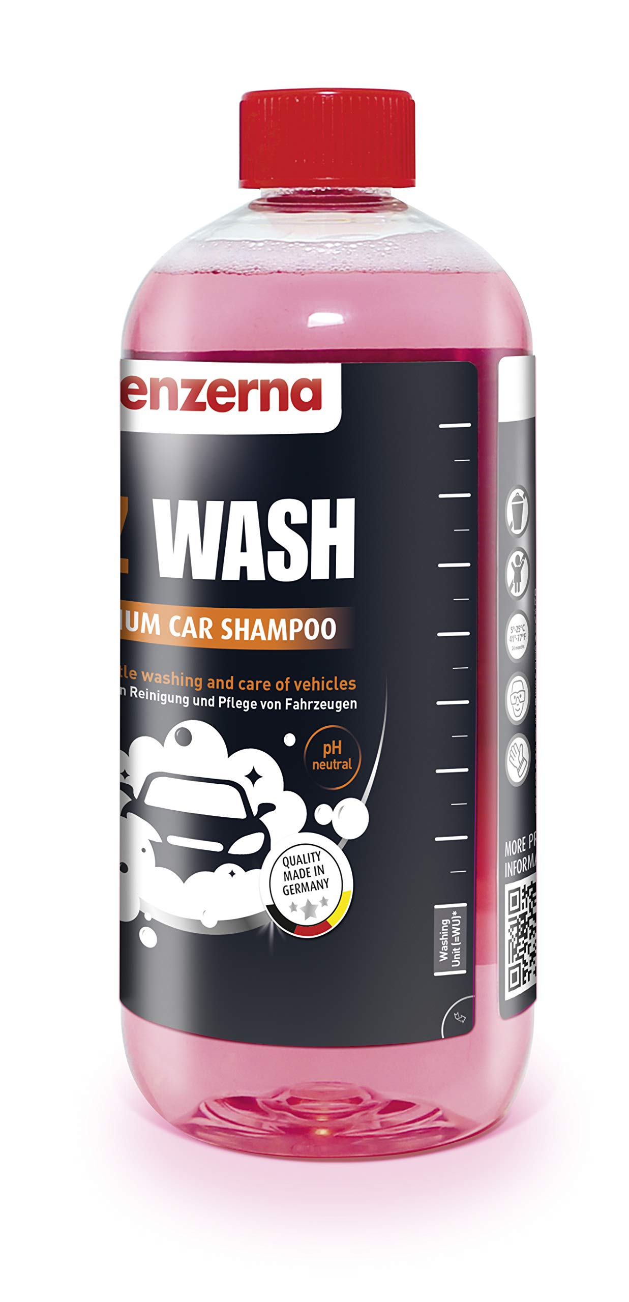 detailmate Autopflege Set: Menzerna MZ Wash Autoshampoo 1 Liter + Menzerna Wash Mitt Waschhandschuh Edgeless Superflausch Mikrofaser Trockentuch 550 GSM, 40x40cm