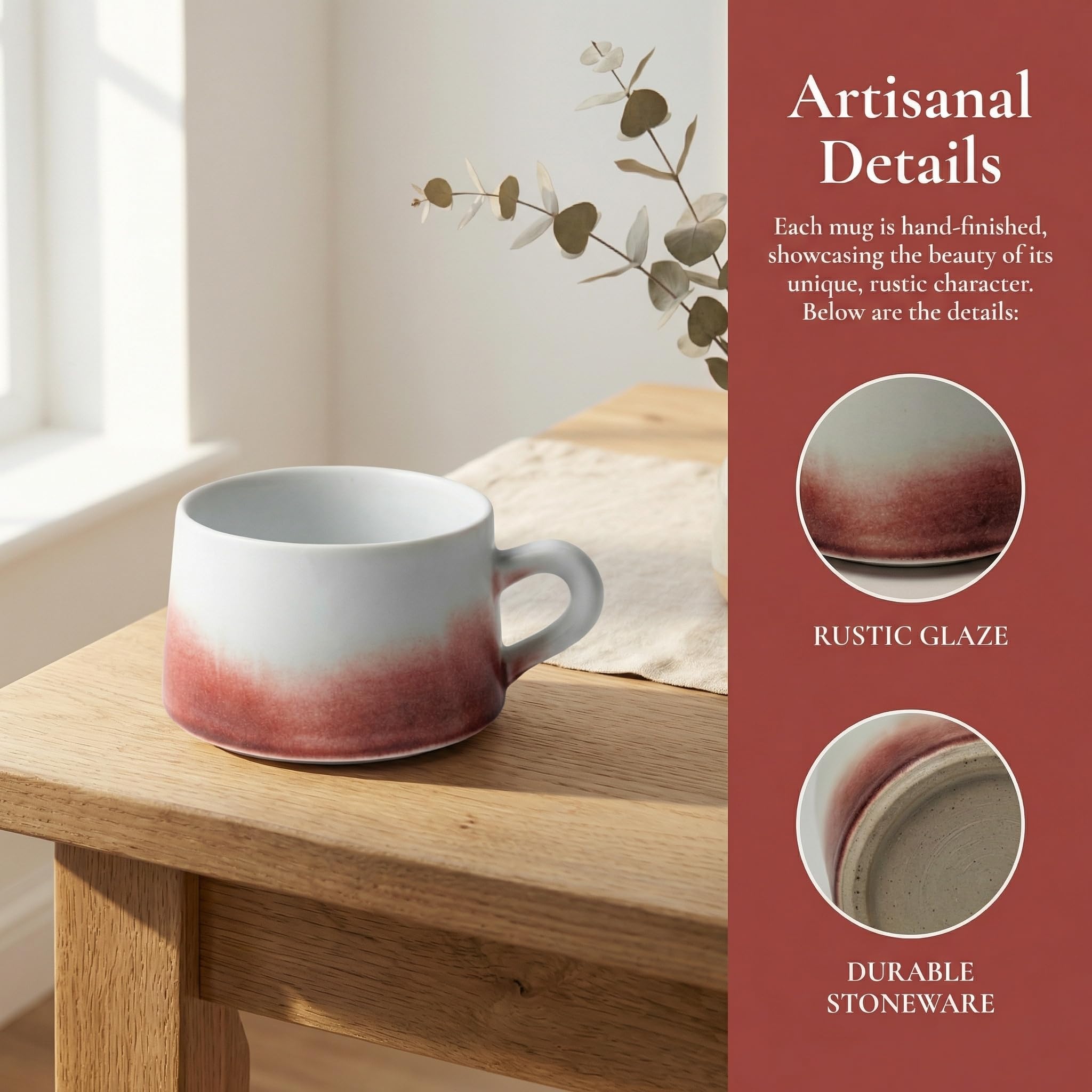 Taza De Café De Gres Hecha A Mano única, Taza De Cerámica Esmaltada Artesanal, Taza Rústica De Té Y Café De 260 Ml, Amantes del Café, Cada Pieza Es única.