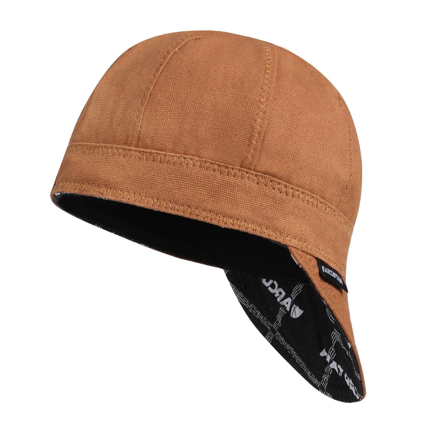 ARCCAPTAIN Reversible Welding Cap, 8-Panel FR Welders Cap, Khaki, 7 1/2