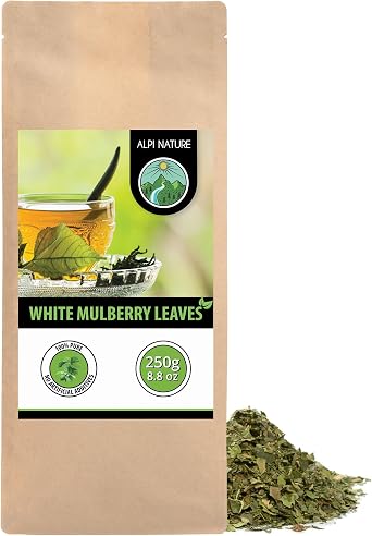 Alpi Nature Mulberry Leaf Tea 250g 8.8 oz, Dried and Cut Mulberry Leaves, Loose Leaf Tea