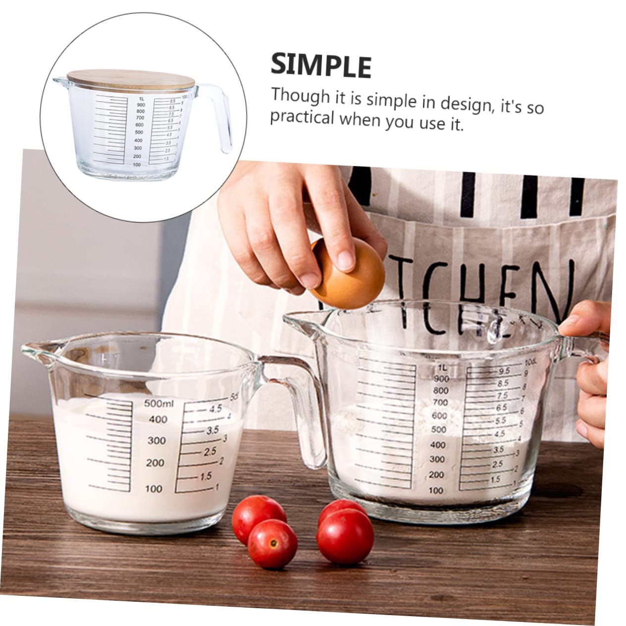 SOLUSTRE 1pezzi Misurino Graduato Borosilicato Per Tè e Latte Per Misurazione Accurate