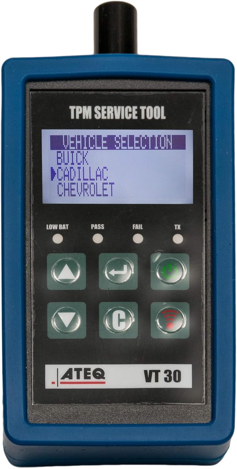 Фронт view of ATEQ VT30 tool showing display and buttons