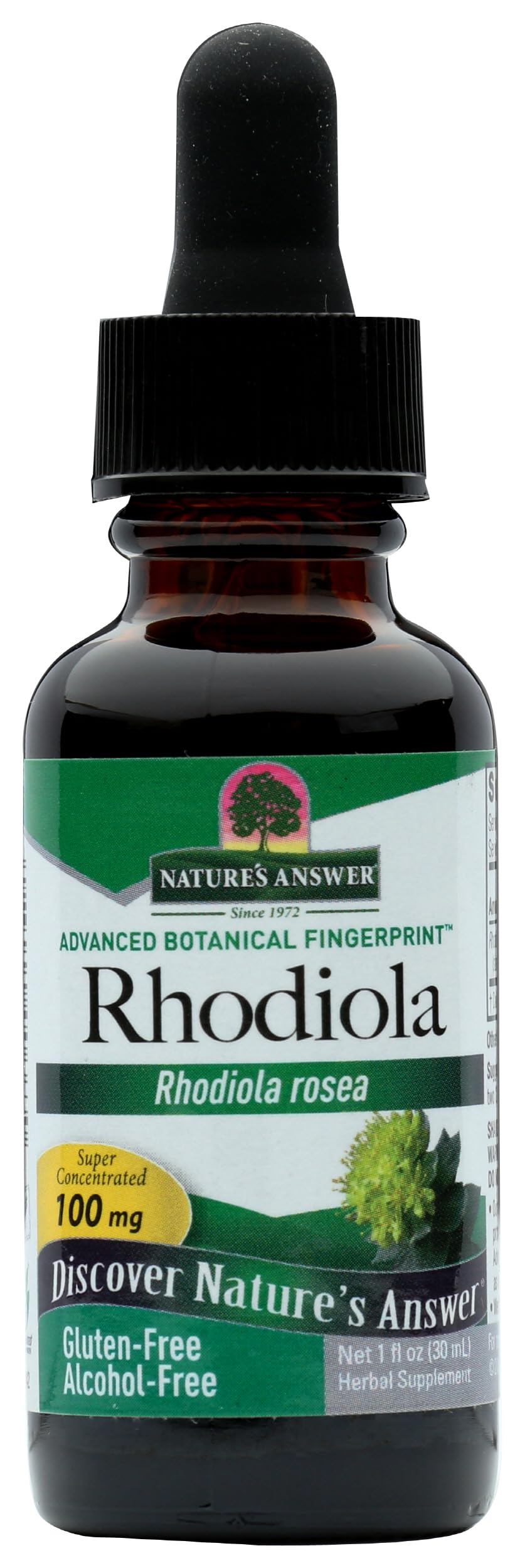 Nature's Answer Rhodiola Root | Super Concentrated Herbal Supplement | Helps Aid & Reduce Stress | Alcohol-Free, Gluten-Free and Kosher Certified 1oz