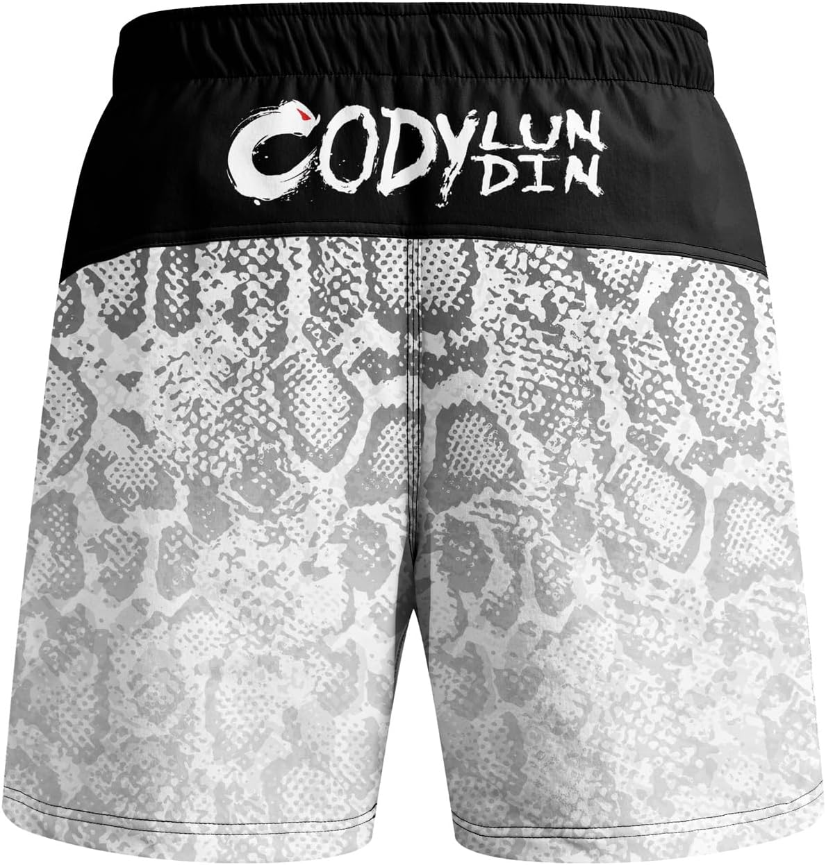 Red Plume Men's MMA Fight Grappling Board Shorts Quick Dry Digital Print Stretchable Elastic with Silicone-Lined Waistband