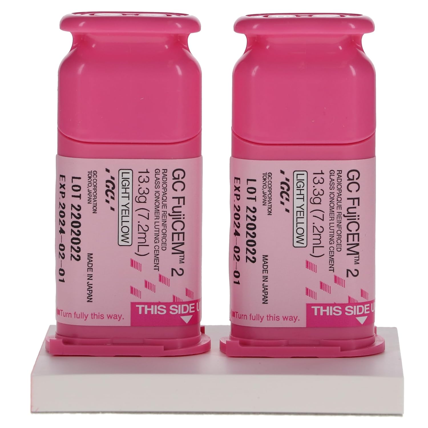 GC 004714 FujiCEM 2 Glass Ionomer Dental Cement Automix Pink 2/Pk 7.2mL