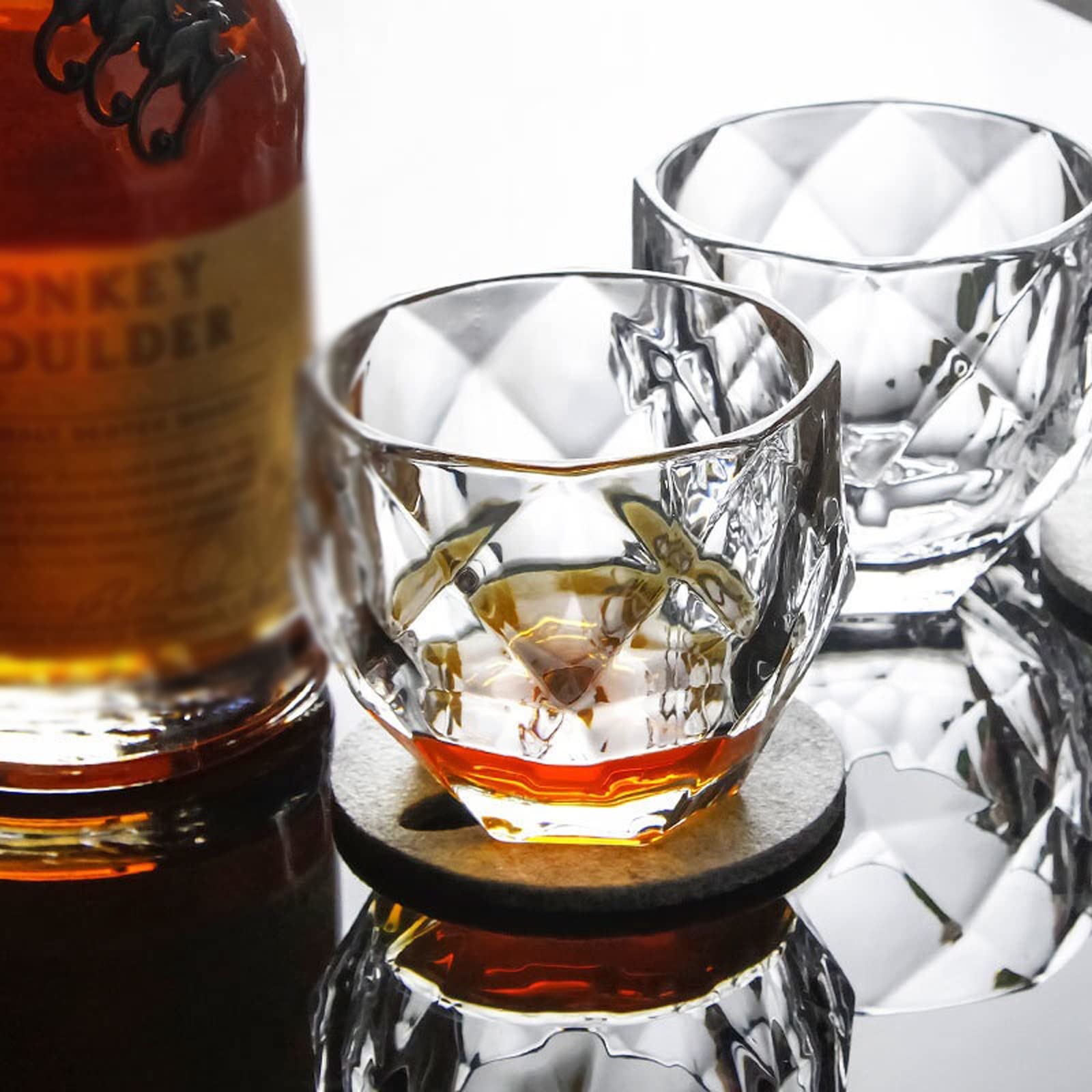 Szklanki do wody Szklanki do picia Szklanki do whisky Diamond Cut Whisky Prism Crystal Old Fashioned Glass Vodka Tumbler Chivas Wine Cup Szklane kubki (Rozmiar: 350 ml, Kolor: 2 szt) (1 szt 350 ml)