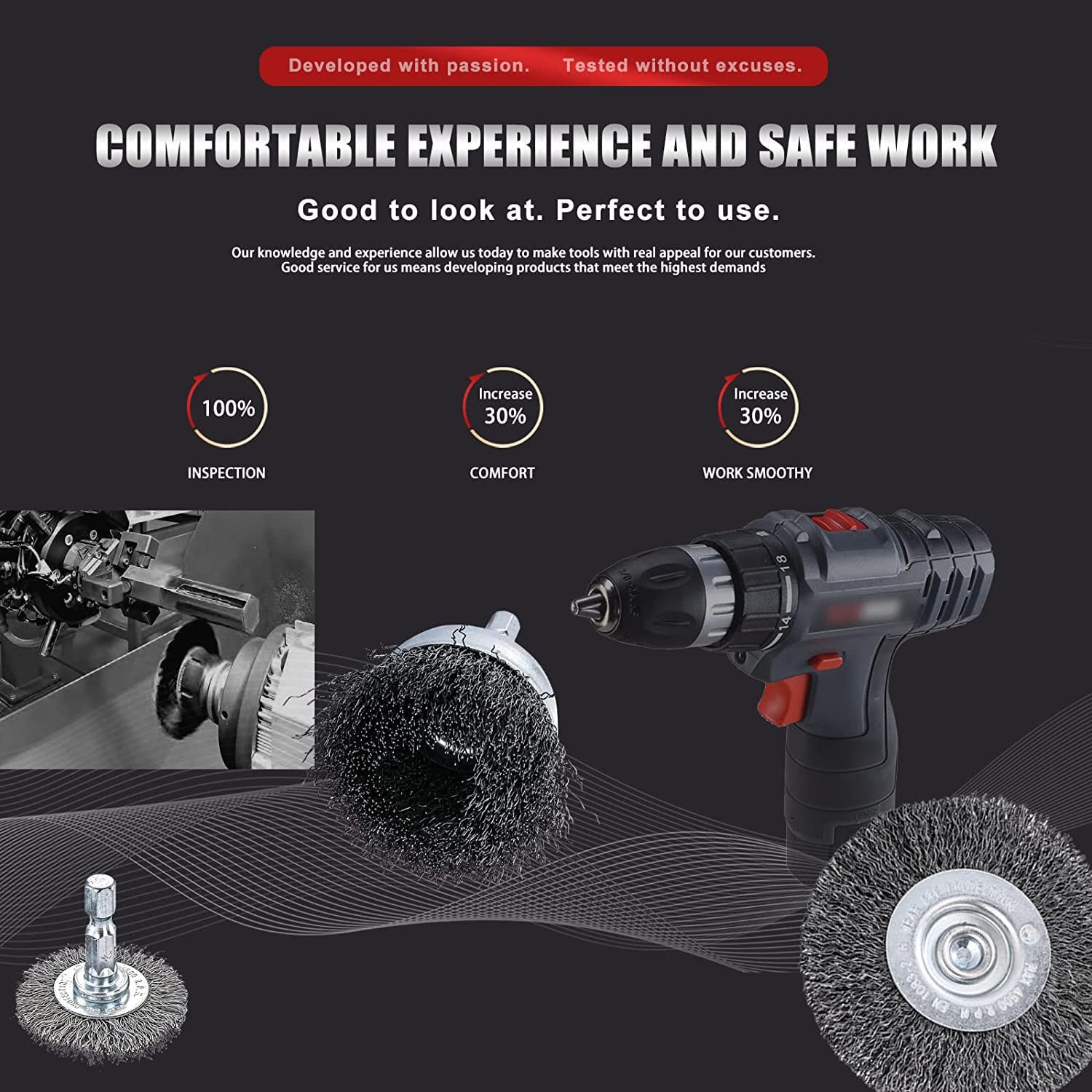 HOYIN 03259 24PC (4Pack 6Piece) Wire Wheel Cup Brush Set-Abrasive Brush Kit-Drill Accessories: Industrial & Scientific