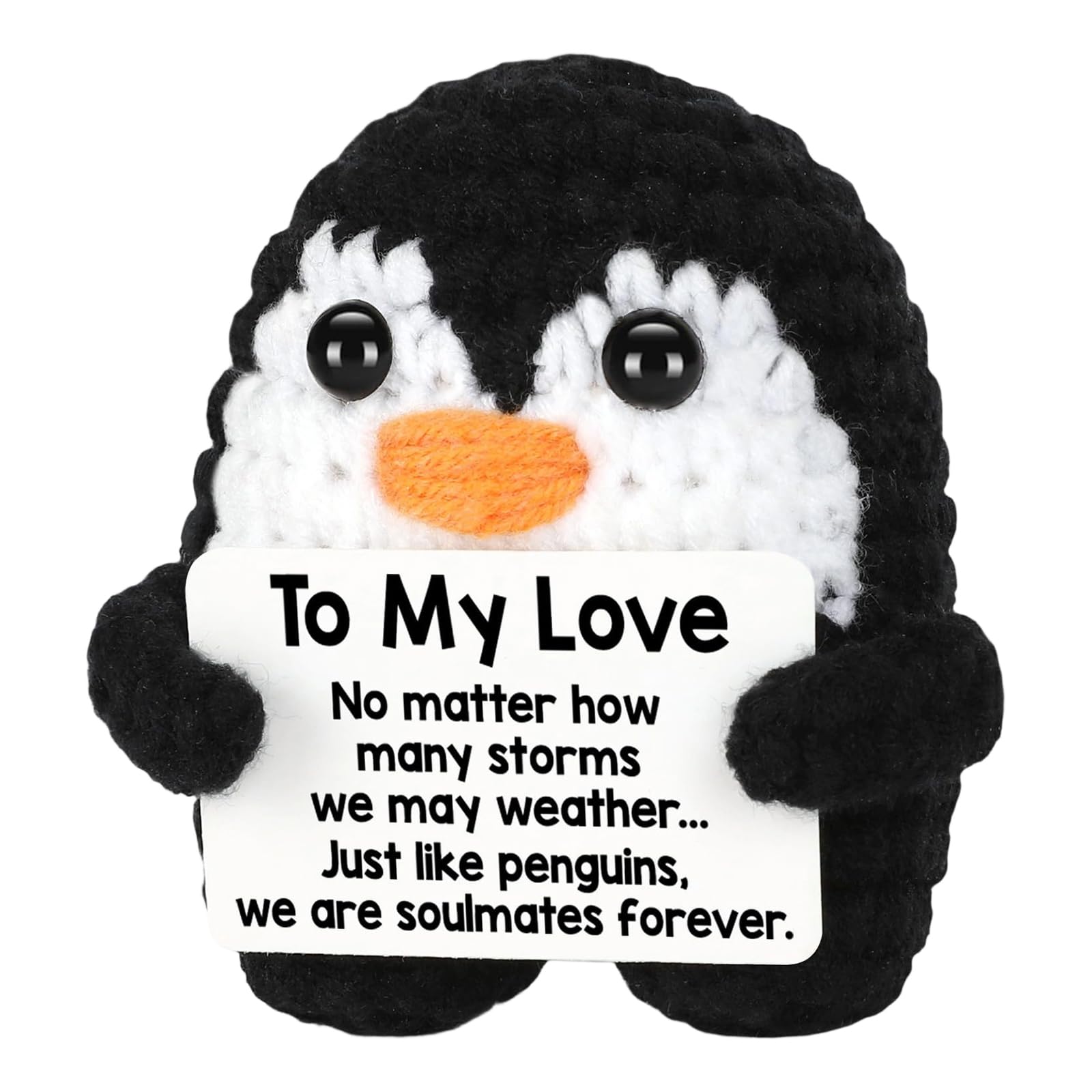 ordinarYone Handmade Crochet Penguins Doll With Card For Car Hanging Decoration Perfect For Special Occasions Birthdays Christmas