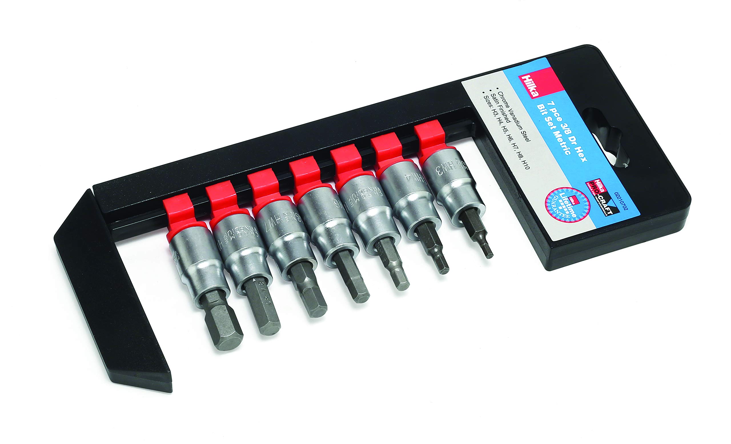 Hilka 02210702 3/8-inch Drive Pro Craft Hex Bit Set