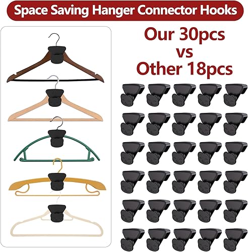 Miniatura 3 de 30 perchas que ahorran espacio, ahorran espacio en forma de oso con triángulos para perchas, colgador de ropa de plástico para organizador y