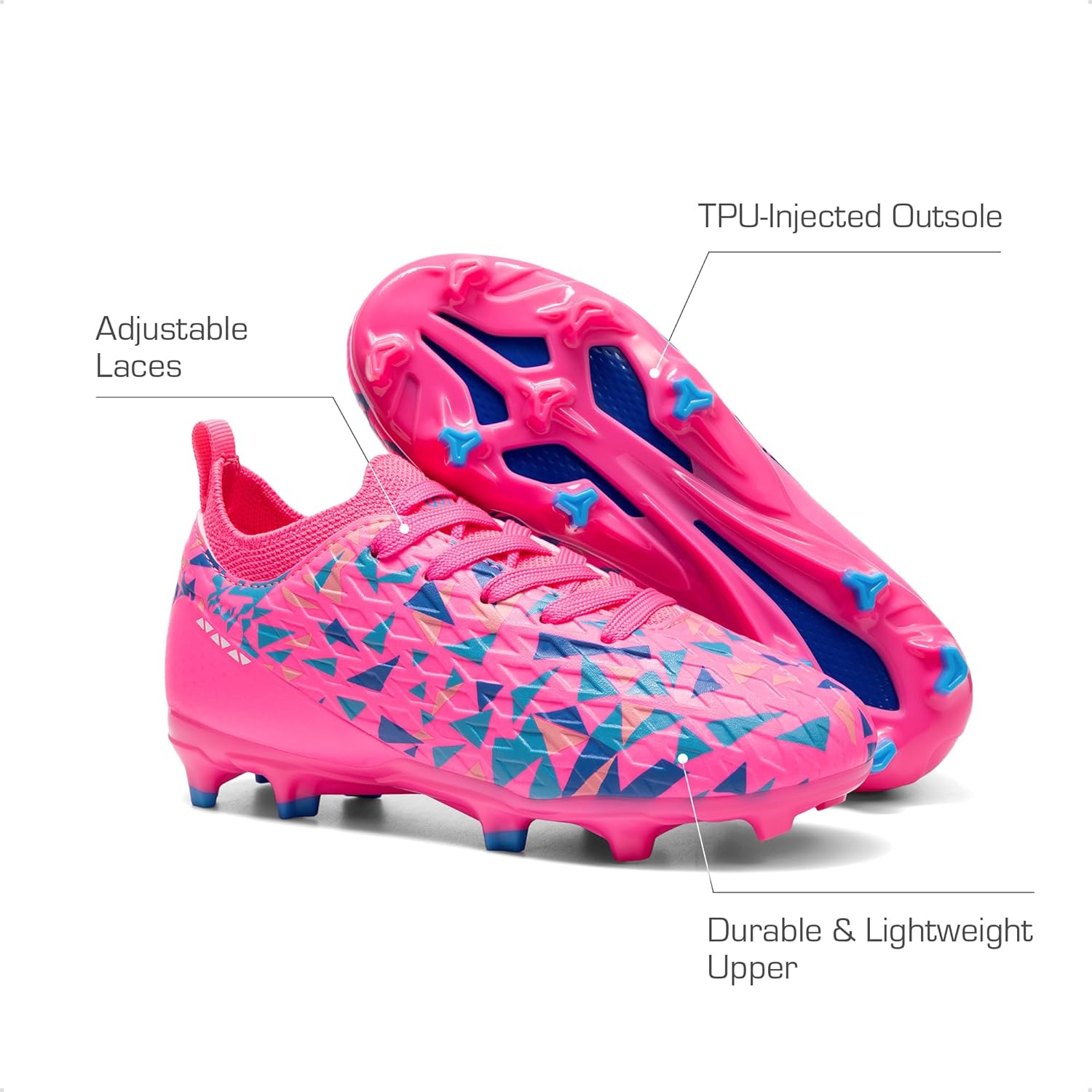DREAM PAIRS Kids High-Speed Soccer Cleats with TPU Anti-Twist Plate Firm Ground Outdoor Athletic Sport Football Shoes - Image 8