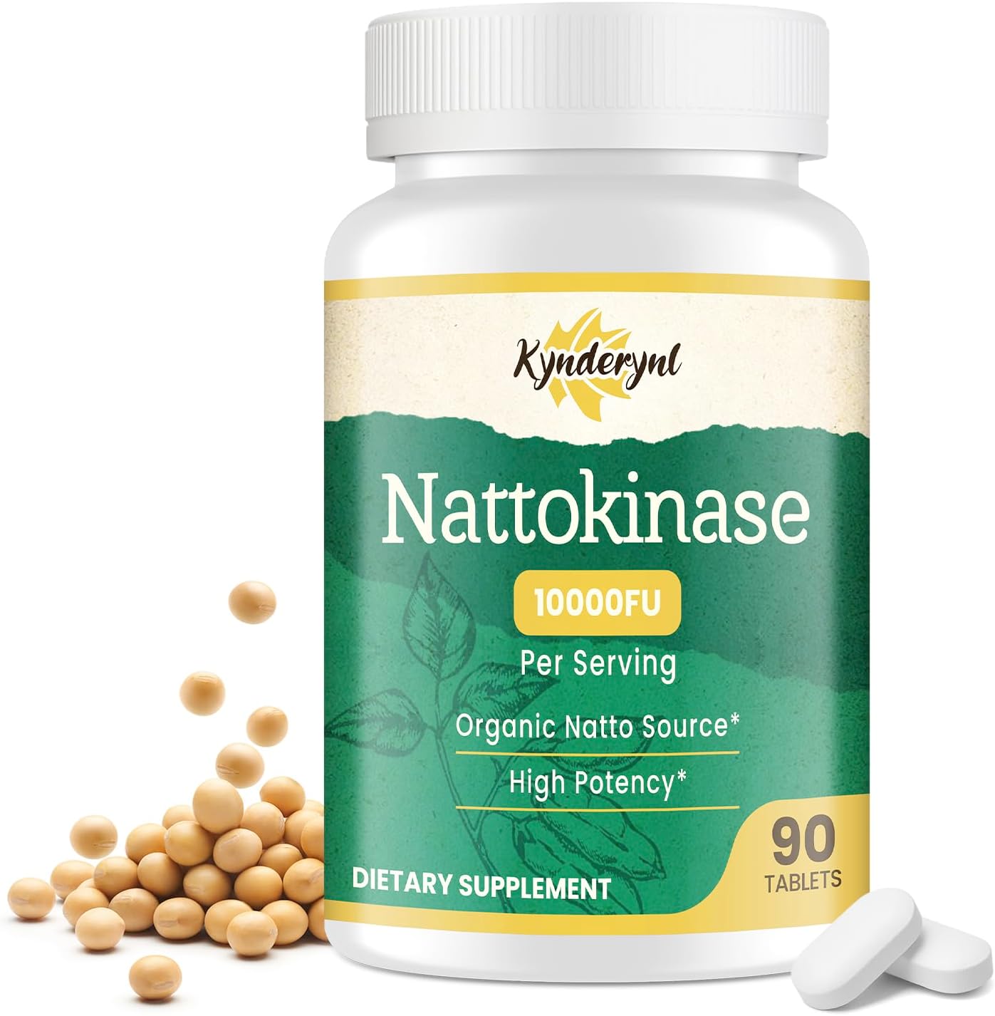 Nattokinase Supplement 10000FU – Organic Natto Enzyme 500mg for Circulatory Wellness, Enteric-Coated Tablets Aiding Digestion & Assisting Absorption, Vegan, 90 Tablets (90-Day Supply)