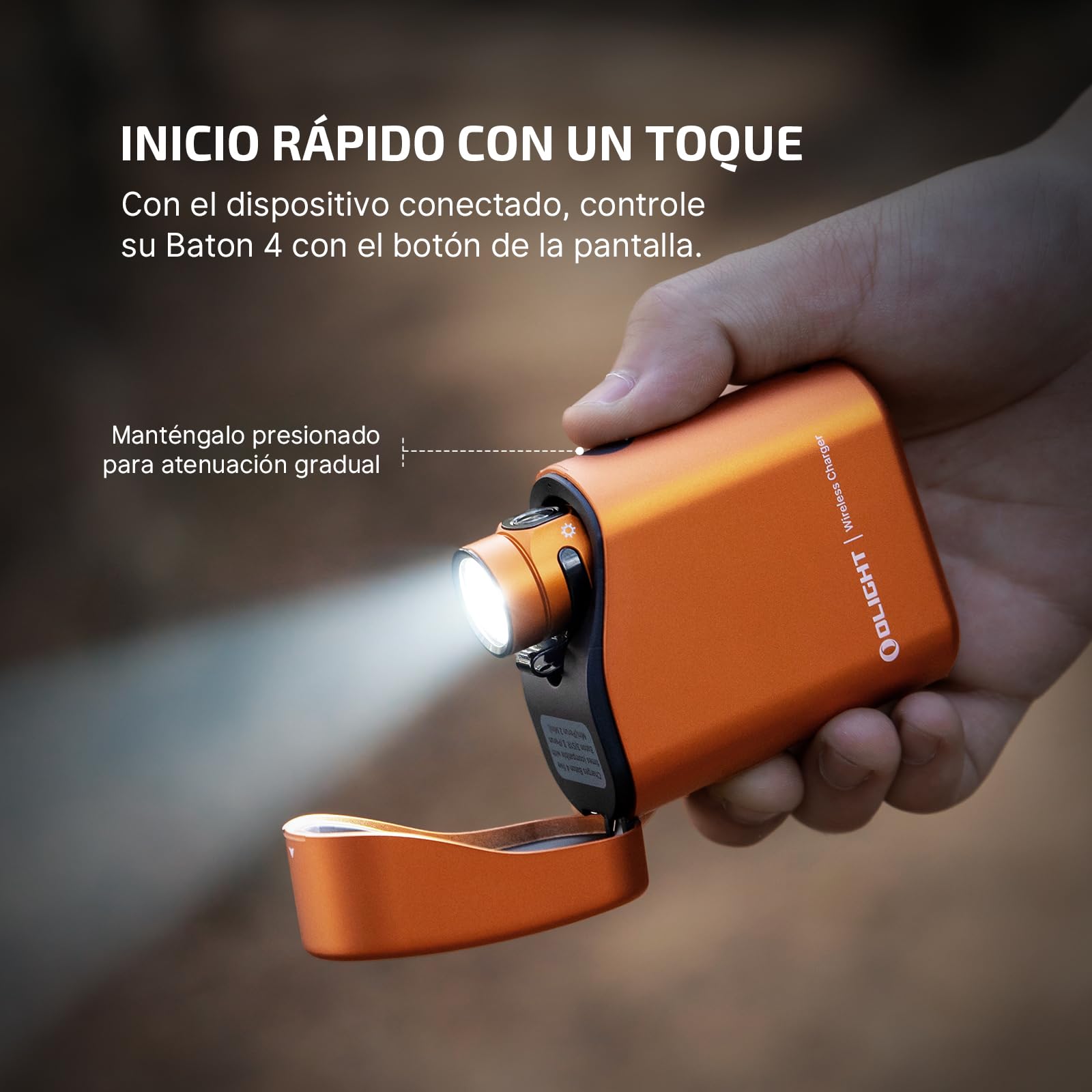 OLIGHT Baton4 kit Linterna LED Recargable Alta Potencia de 1300 Lúmenes 170 Metros Impermeable con Type-C Compatible con Baton 4/3 S1R II y Perun 2 Mini (Naranja)