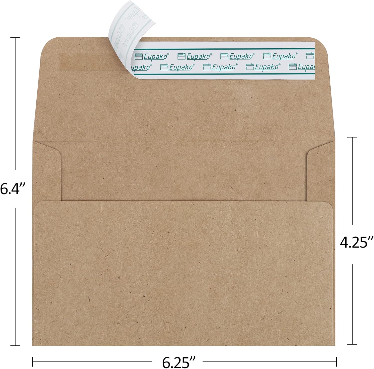 Eupako A4 Brown Photo Envelopes 4x6, 100 Pack Self Seal Envelopes for 4x6 Cards, Photos, Invitations, Wedding, Graduation, Baby Shower, 4.25 x 6.25 Inches