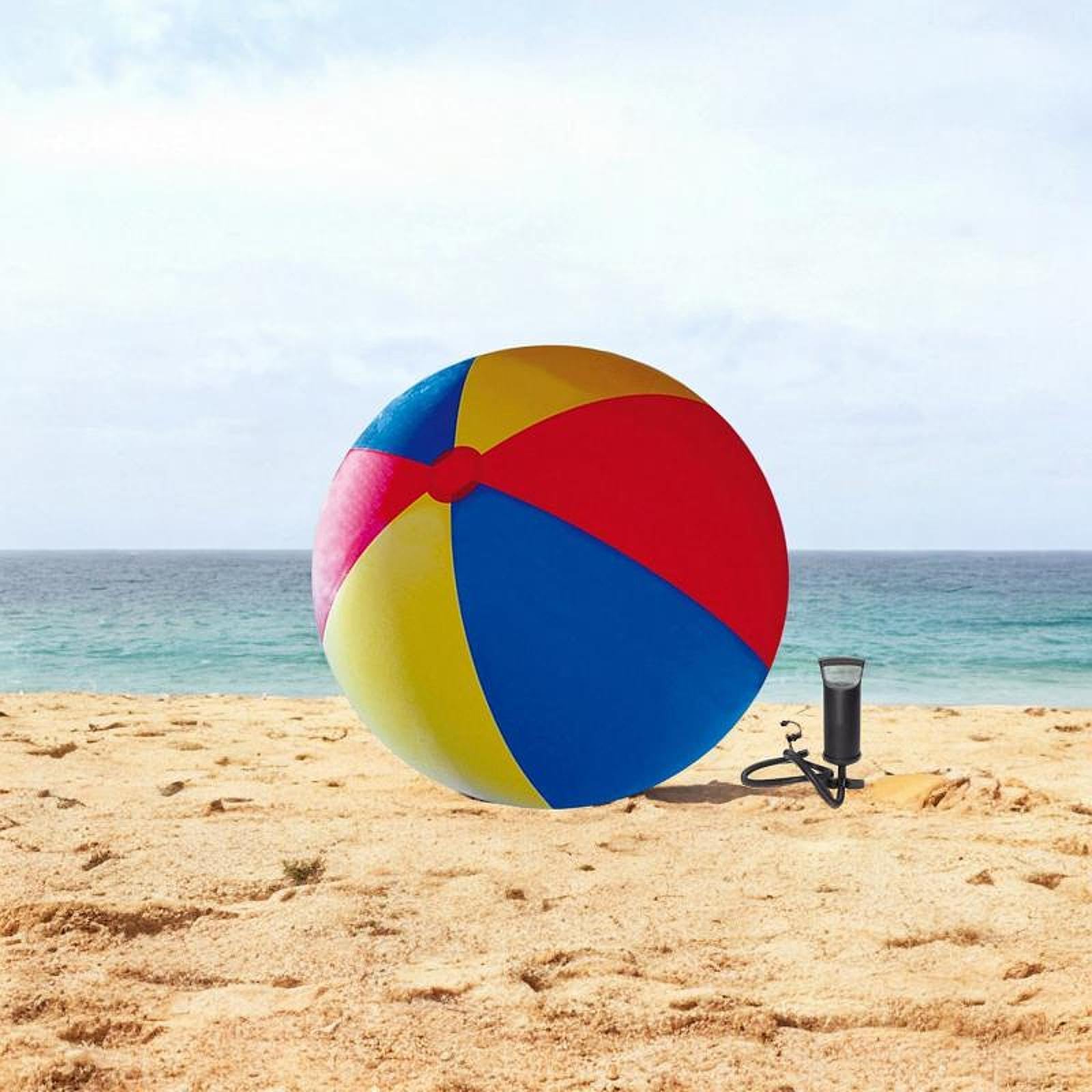 Pallone Gonfiabile da Spiaggia, per Piscina, per Esterni, in PVC, Pieghevole, Grande, Gioco Acquatico, Facile da Trasportare, Giocattolo Interattivo C, Diametro 130 Cm