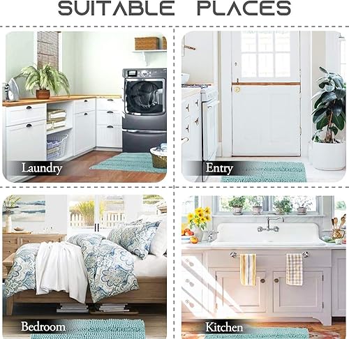 Vista 28 de NICETOWN Tapetes de baño antideslizantes (verde cáscara, 20 x 32 + 17 x 24 pulgadas)