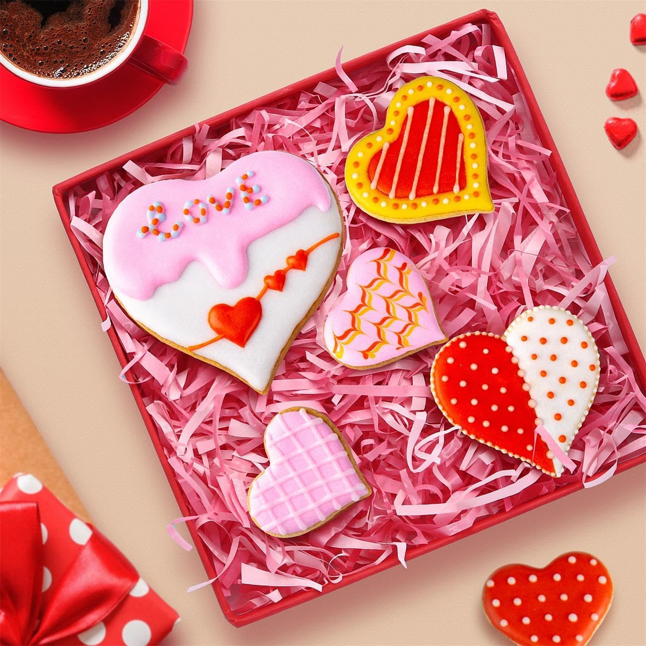 Heart Cookie Cutter Set - 7 Pieces Heart Cookie Cutter for Valentine's Day - Stainless Steel Small Heart Shaped Cookie Cutter for Sandwiches, Cookie, Biscuit - Image 5