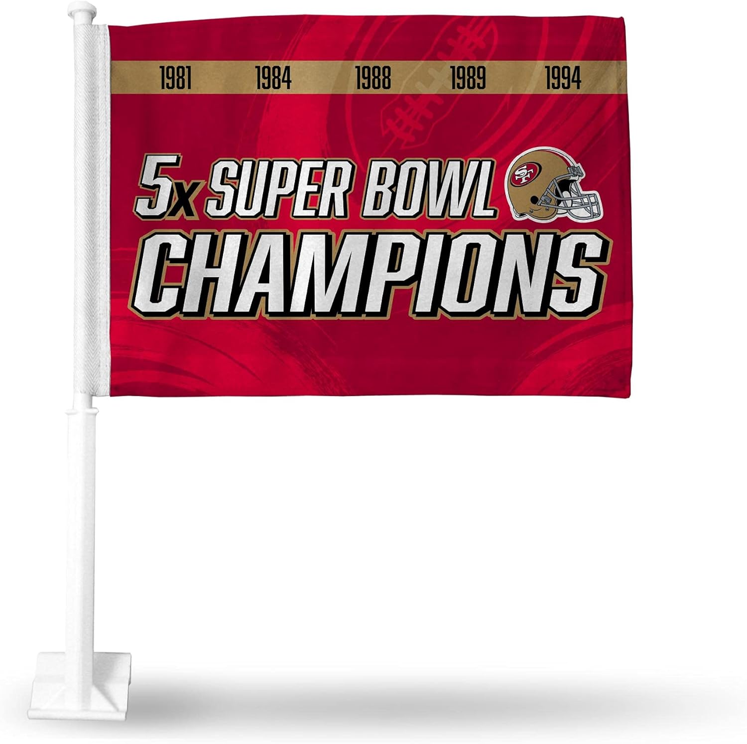 Rico Industries NFL San Francisco 49ers Car Flag - 5 Time Super Bowl Champs : Sports & Outdoors