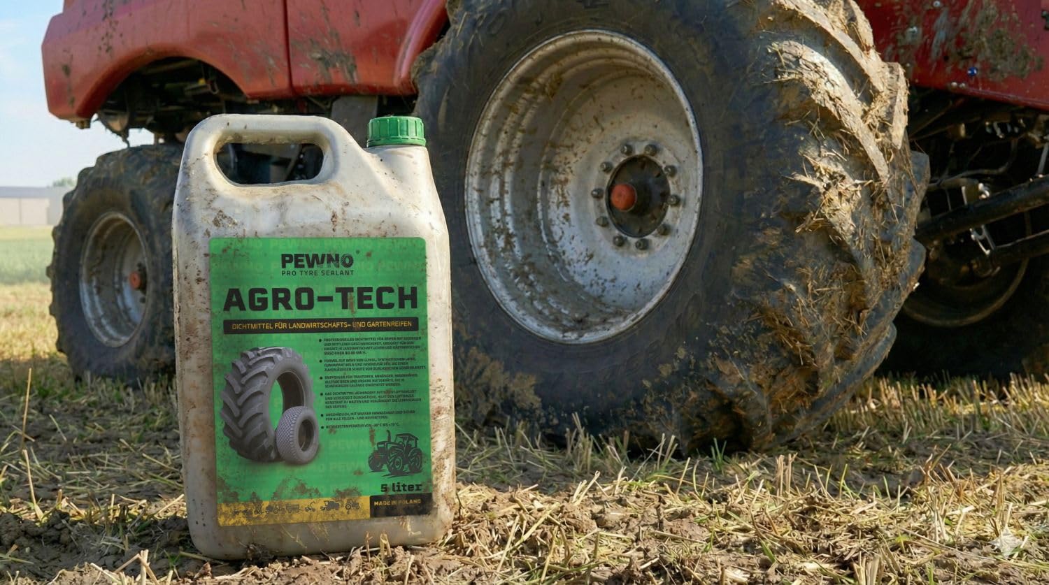 Agro-TECH Reifendichtmittel Traktor Schubkarre 5L | Für Traktoren, Feldanhänger, Schubkarren. Dichtet Löcher bis 15mm, schont Reifen und Felgen.