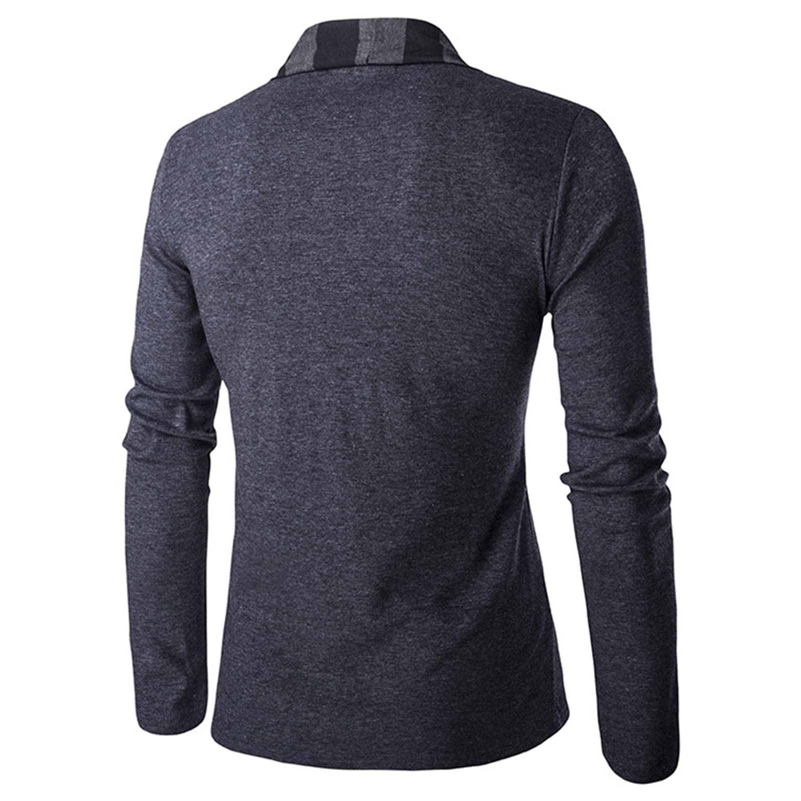 Men Shawl Collar Knit Cardigan Lightweight Knitted Slim Fit Vintage Sweaters Coat Open Front Long Sleeve Sweater (Grey,XX-Large)