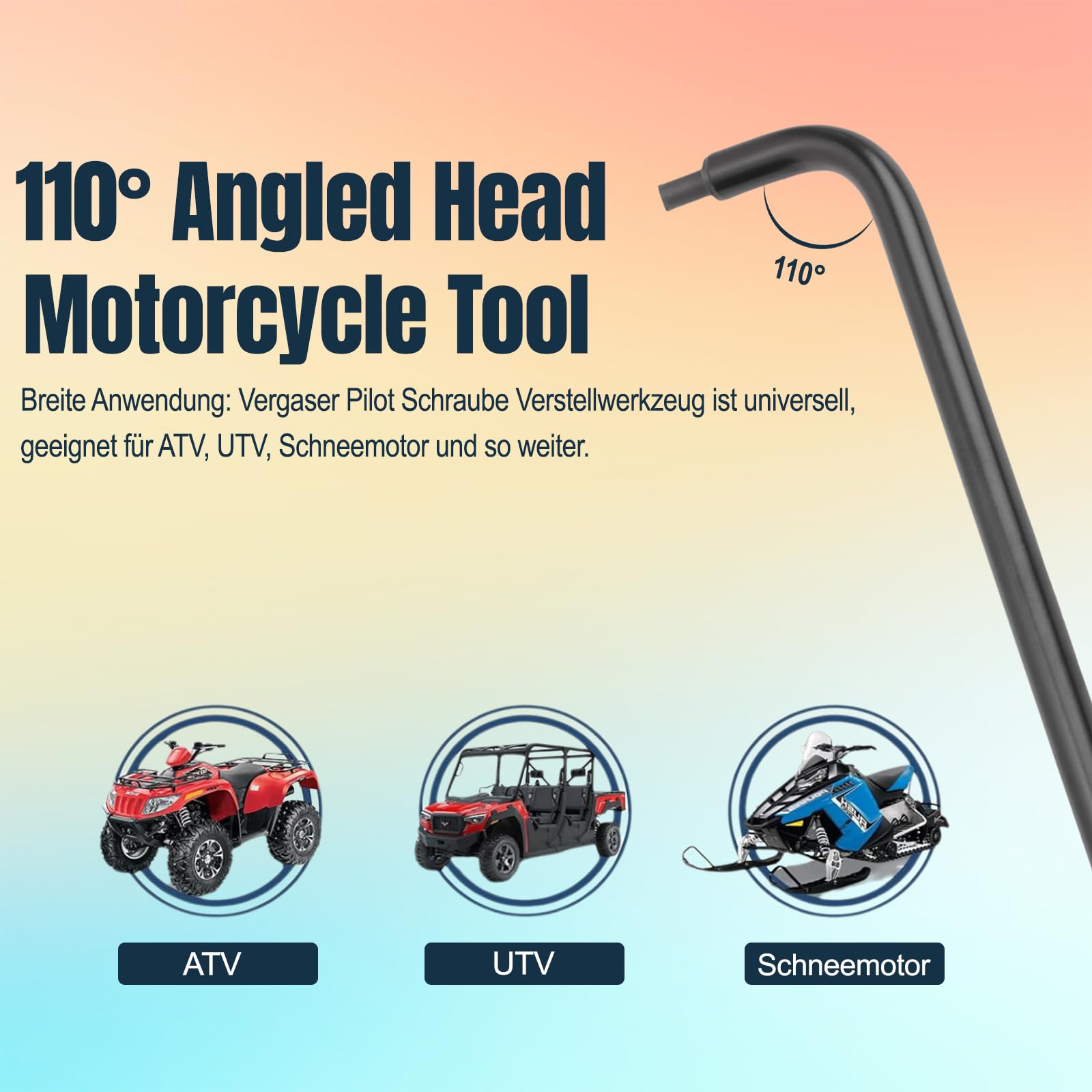 Vergaser-Einstellwerkzeug 41,5 Cm – Mit 110° Abgewinkeltem Kopf, Für ATV, UTV, Schneemobile