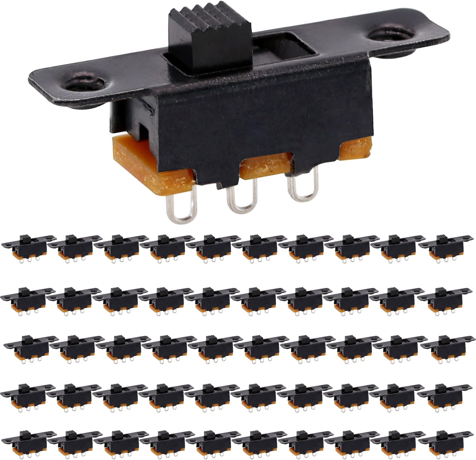 Slide Switch Panel Mount 3 Solder Lug Pin ON/Off 2 Position 50Pcs
