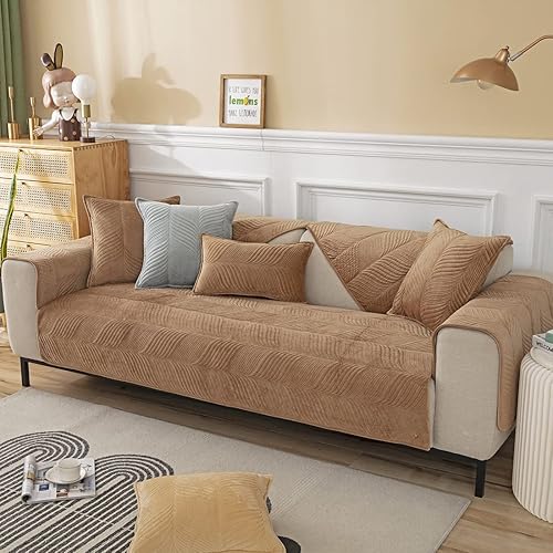 Miniatura 2 de vctops Funda acolchada súper suave para sofá modular, de color liso, antideslizante, lavable, protector de muebles para mascotas, niños, perros y