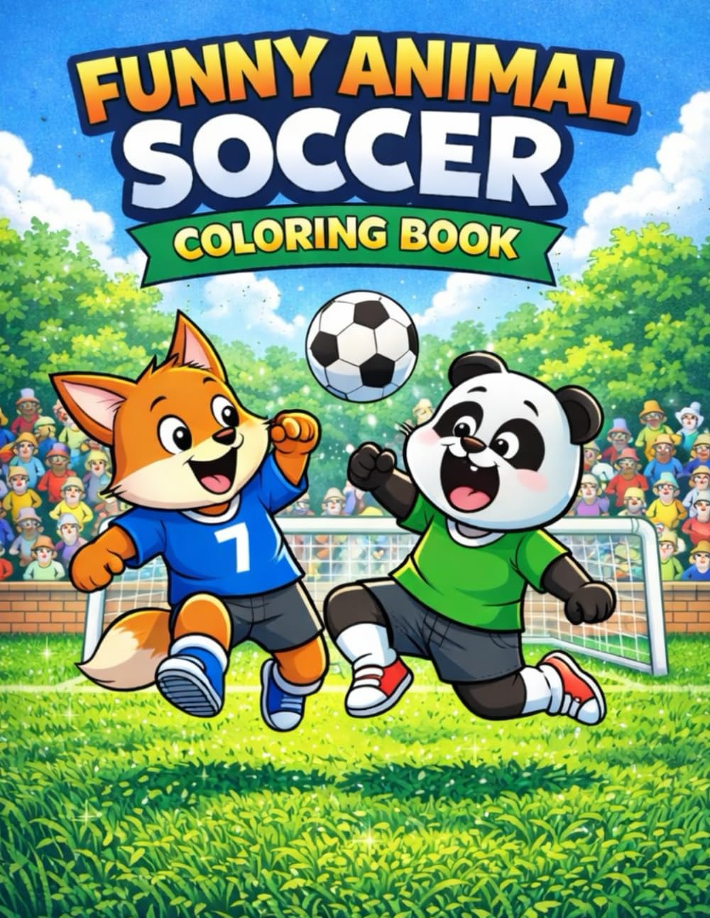Funny Animal Soccer Coloring Book: Silly Cartoon Animals Playing Soccer for Kids